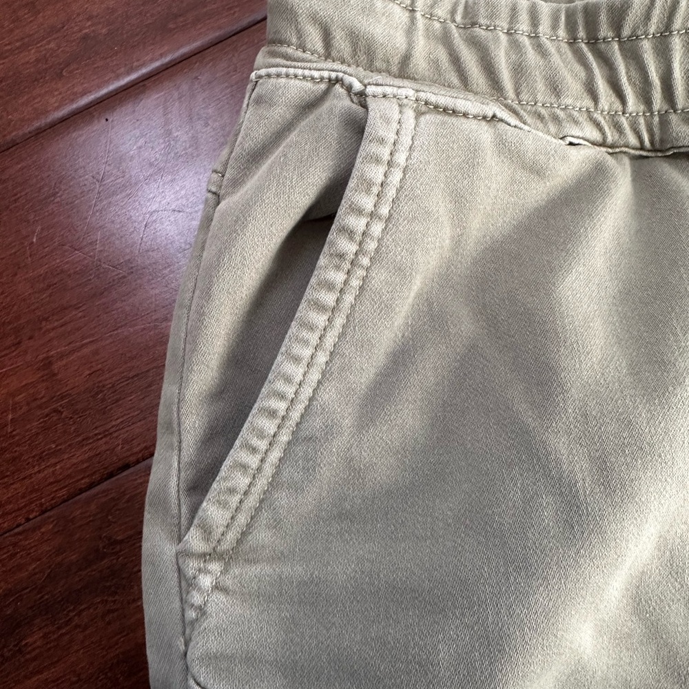 ZARA Man Olive Green Twill Jogger Pants Boys Size S Cotton Blend Elastic Cuff - Picture 7 of 10